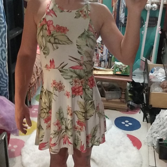 Planet Gold Floral Sweet Skater Dress Very Comfy - Picture 1 of 9